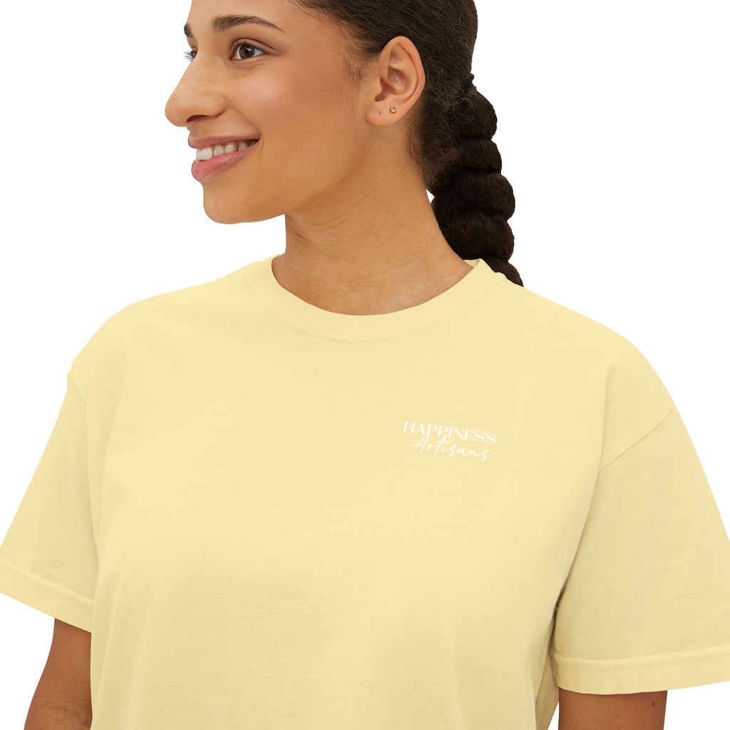Monogram Floral Boxy Tee — Women's H Initial Crop T-Shirt