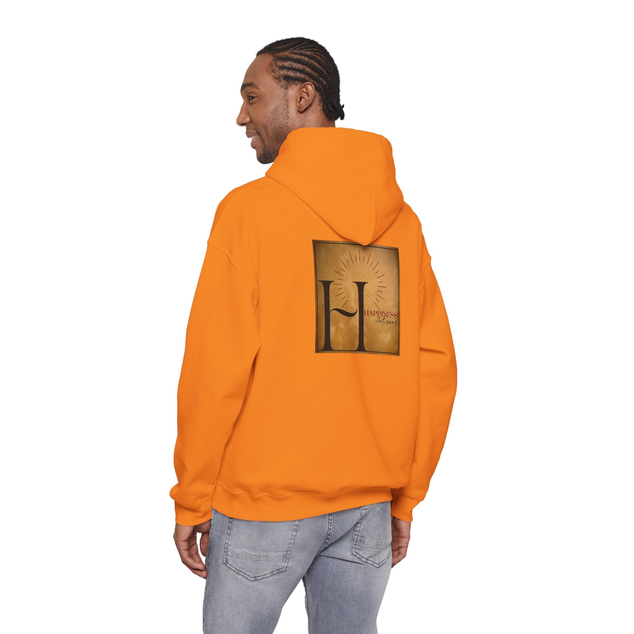 Hoodie 'Happiness Artisans' Gold Logo & 'Happiness' Sleeves