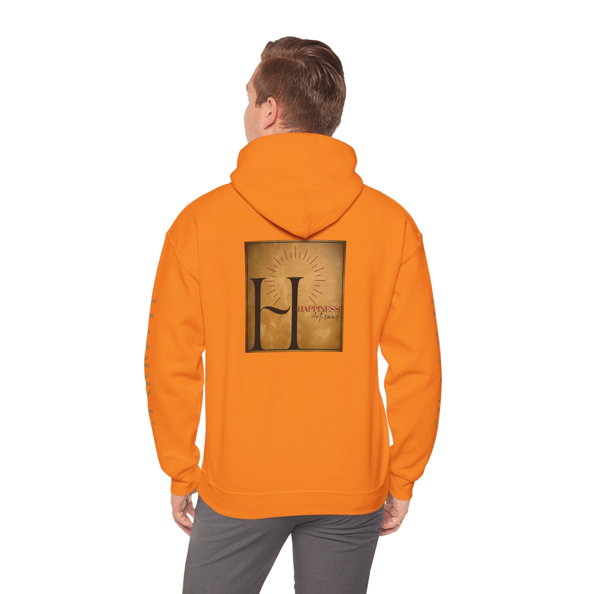 Hoodie 'Happiness Artisans' Gold Logo & 'Happiness' Sleeves