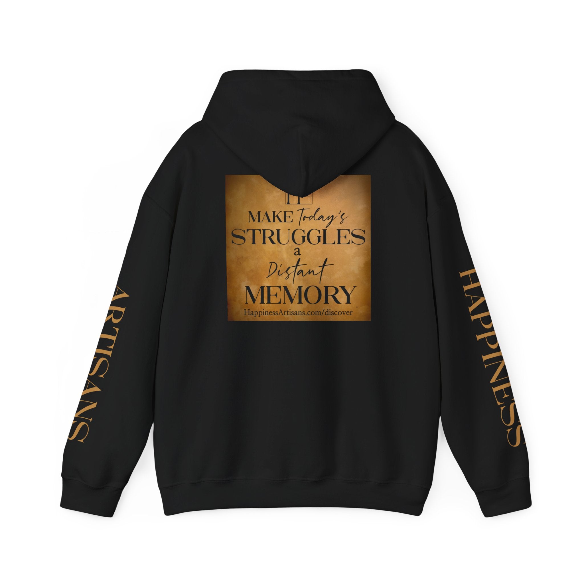 Happiness Artisans Gold Sleeve Print Hoodie