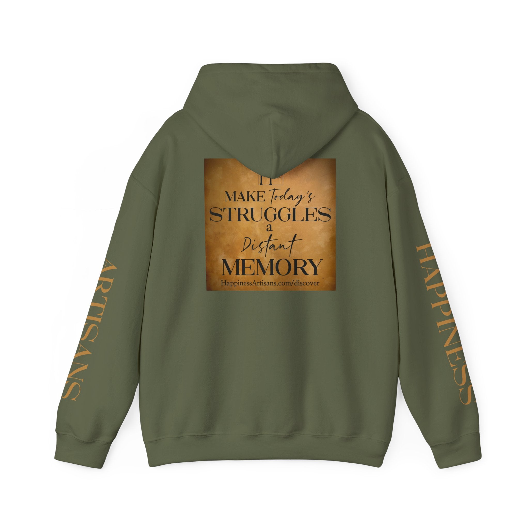 Happiness Artisans Gold Sleeve Print Hoodie