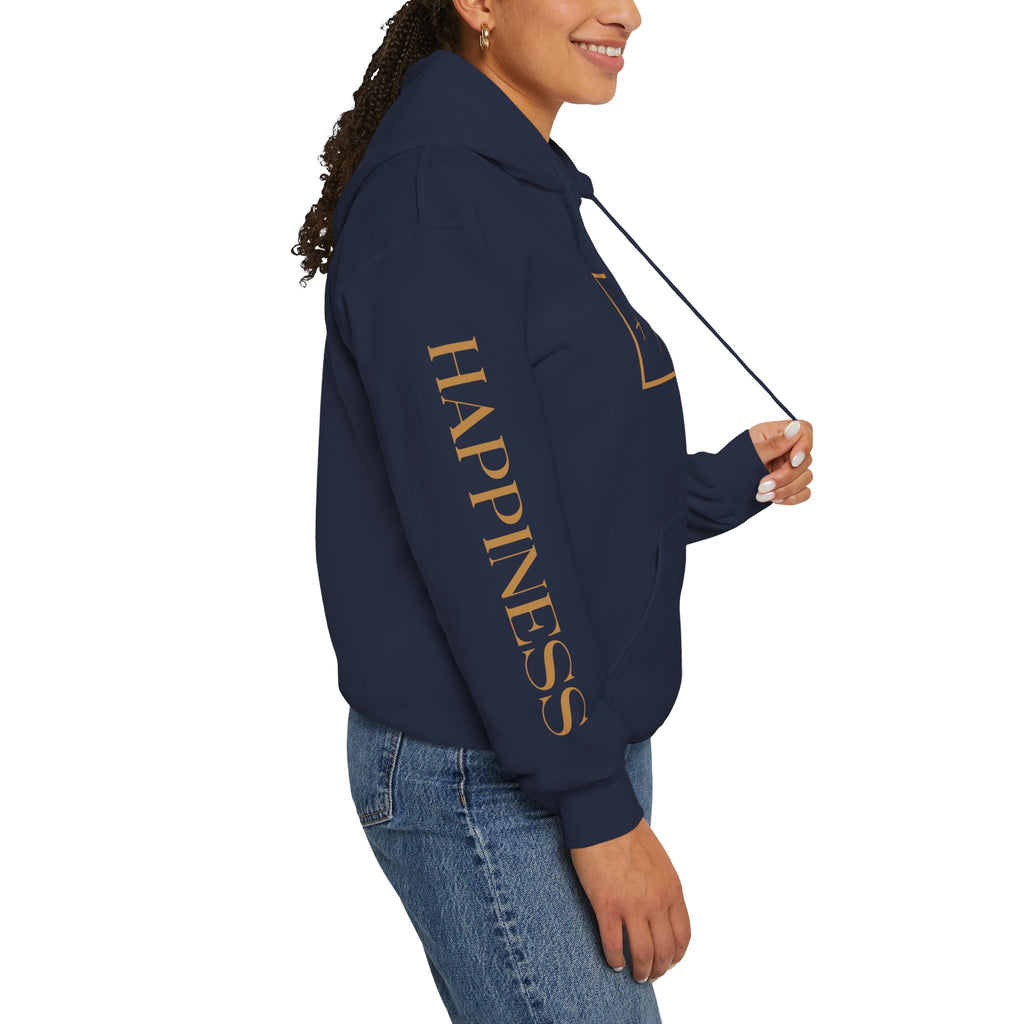 Hoodie 'Happiness Artisans' Gold Logo & 'Happiness' Sleeves