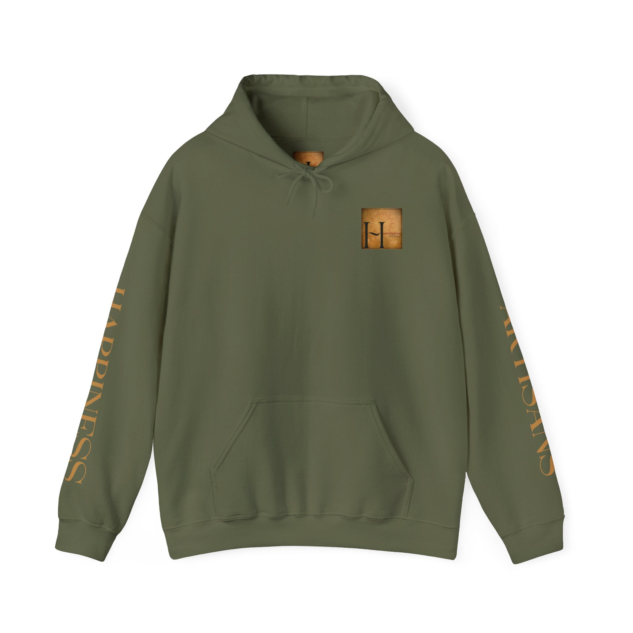 Happiness Artisans Gold Sleeve Print Hoodie