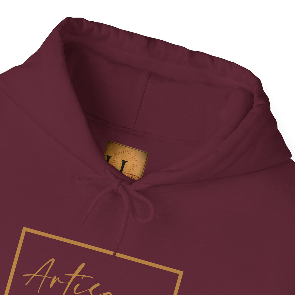 Hoodie 'Happiness Artisans' Gold Logo & 'Happiness' Sleeves