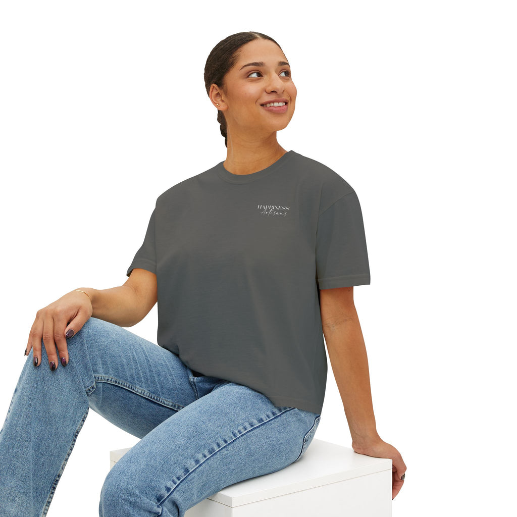 Monogram Floral Boxy Tee — Women's H Initial Crop T-Shirt