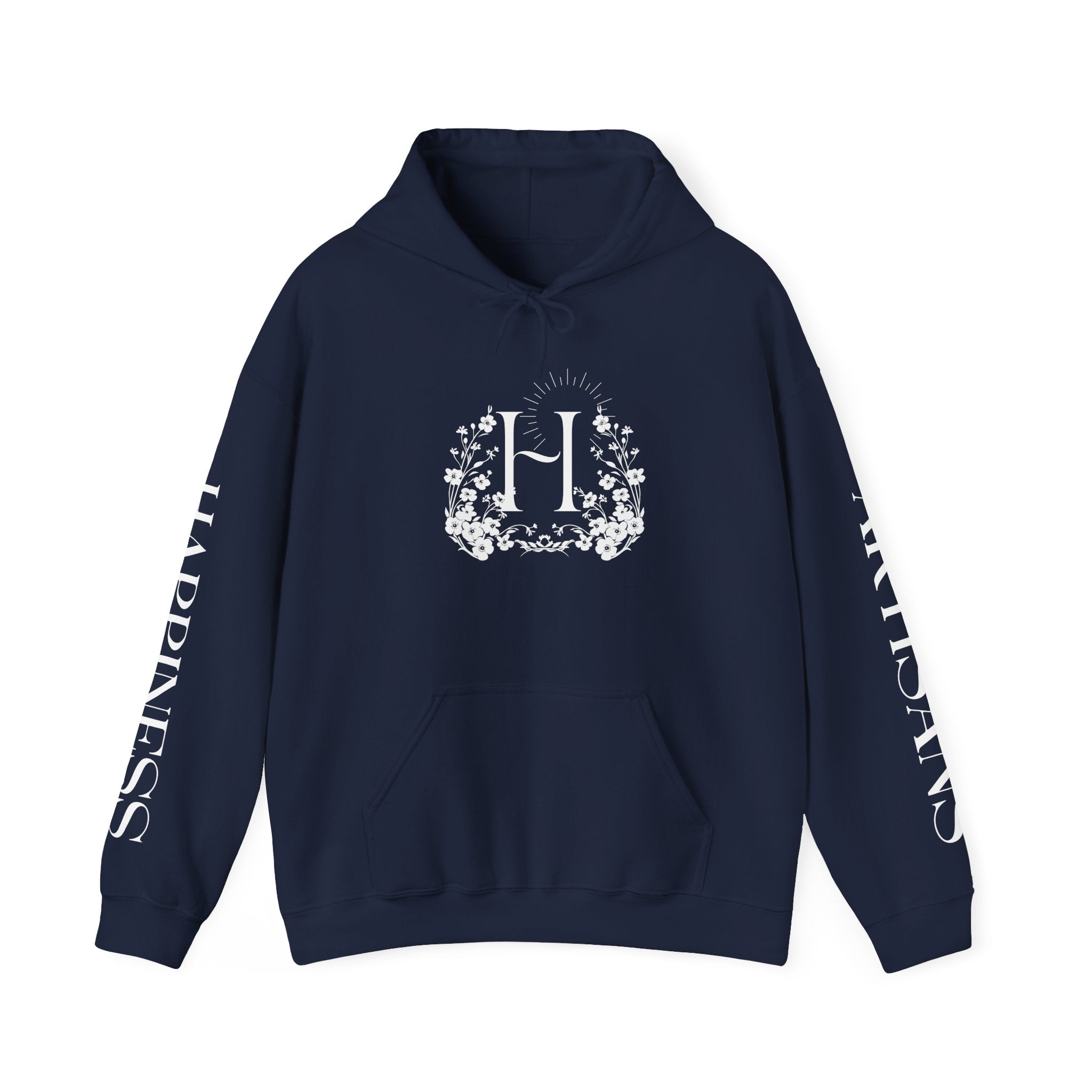 Floral Monogram H Hoodie | Happiness Artisans Hoodie with "Nothing Changes If Nothing Changes" Quote and Butterfly