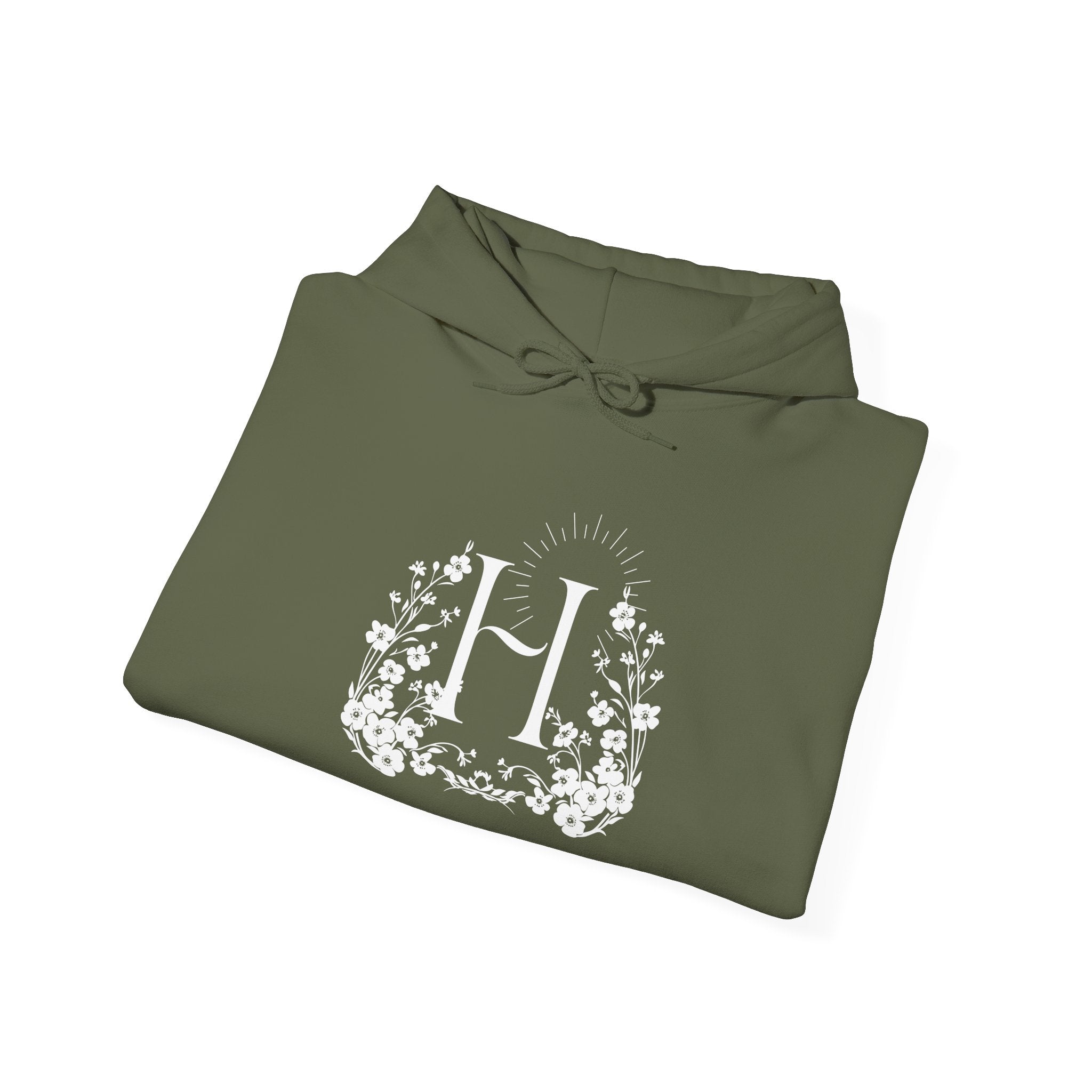 Floral Monogram H Hoodie | Happiness Artisans Hoodie with "Nothing Changes If Nothing Changes" Quote and Butterfly
