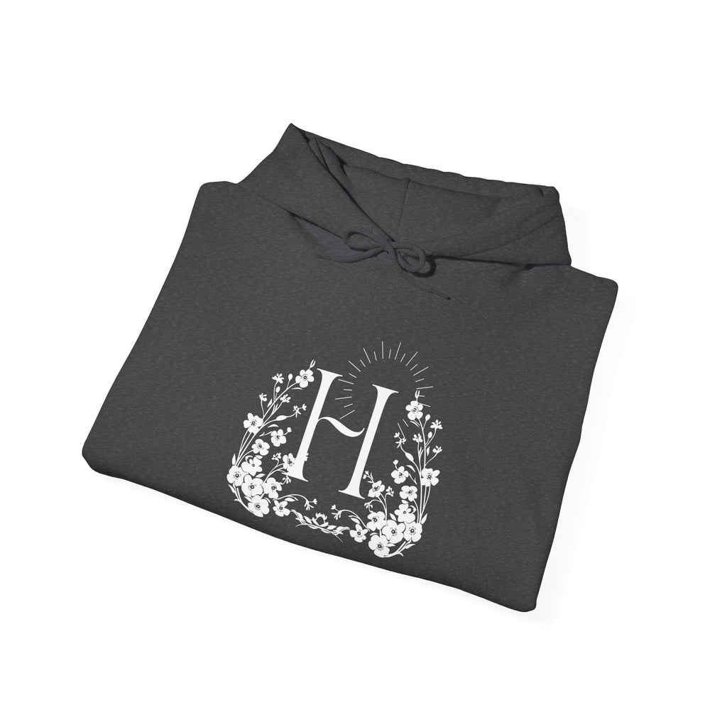 Floral Monogram H Hoodie | Happiness Artisans Hoodie with "Nothing Changes If Nothing Changes" Quote and Butterfly