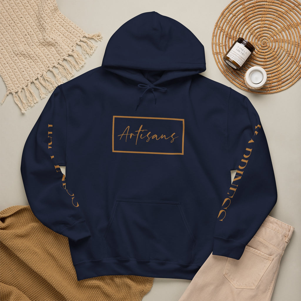 Hoodie 'Happiness Artisans' Gold Logo & 'Happiness' Sleeves