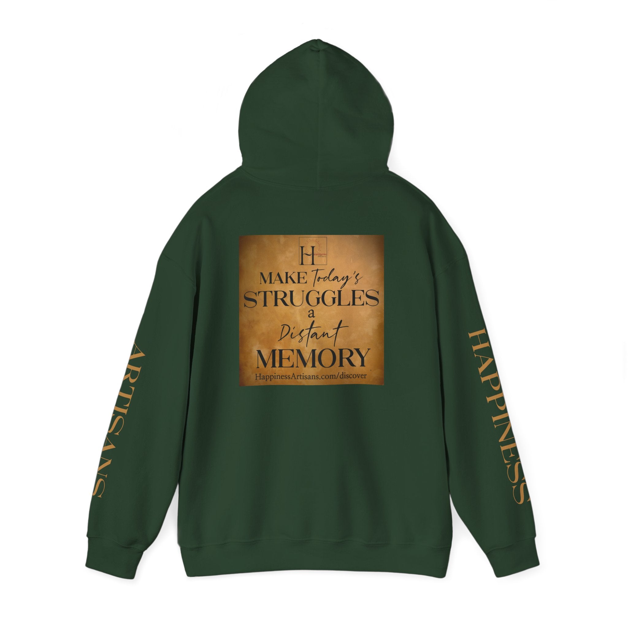 Happiness Artisans Gold Sleeve Print Hoodie