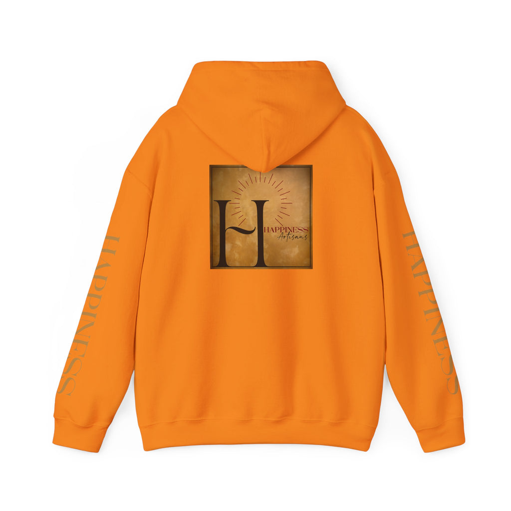 Hoodie 'Happiness Artisans' Gold Logo & 'Happiness' Sleeves