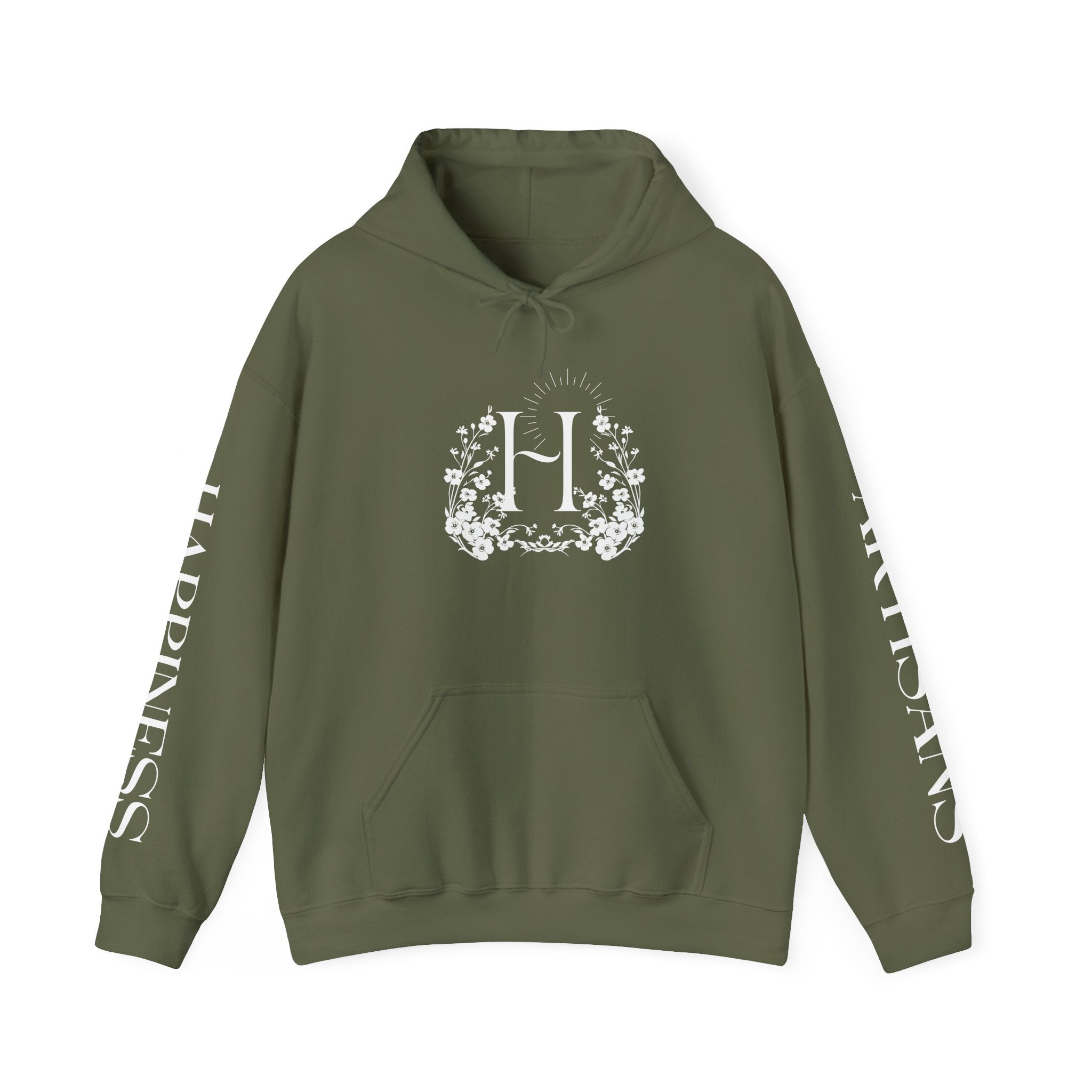 Floral Monogram H Hoodie | Happiness Artisans Hoodie with "Nothing Changes If Nothing Changes" Quote and Butterfly
