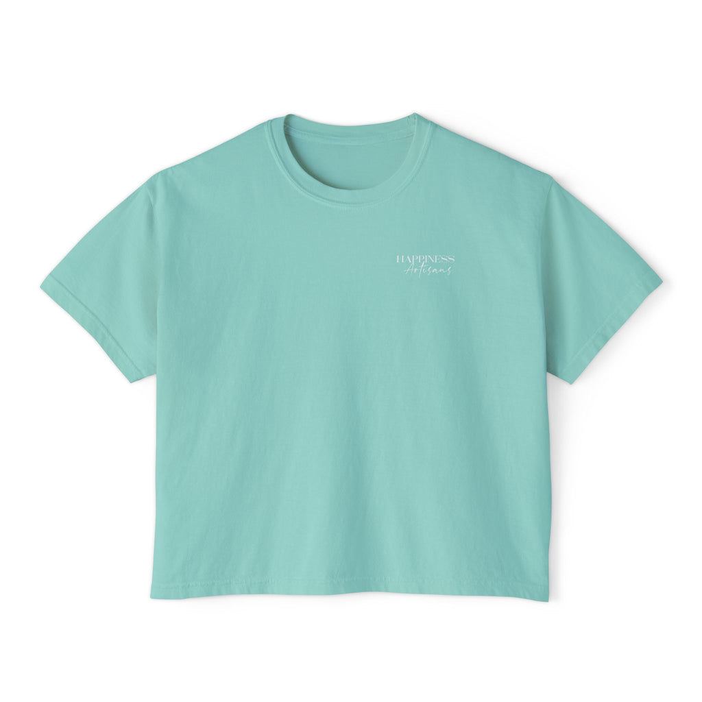 Monogram Floral Boxy Tee — Women's H Initial Crop T-Shirt
