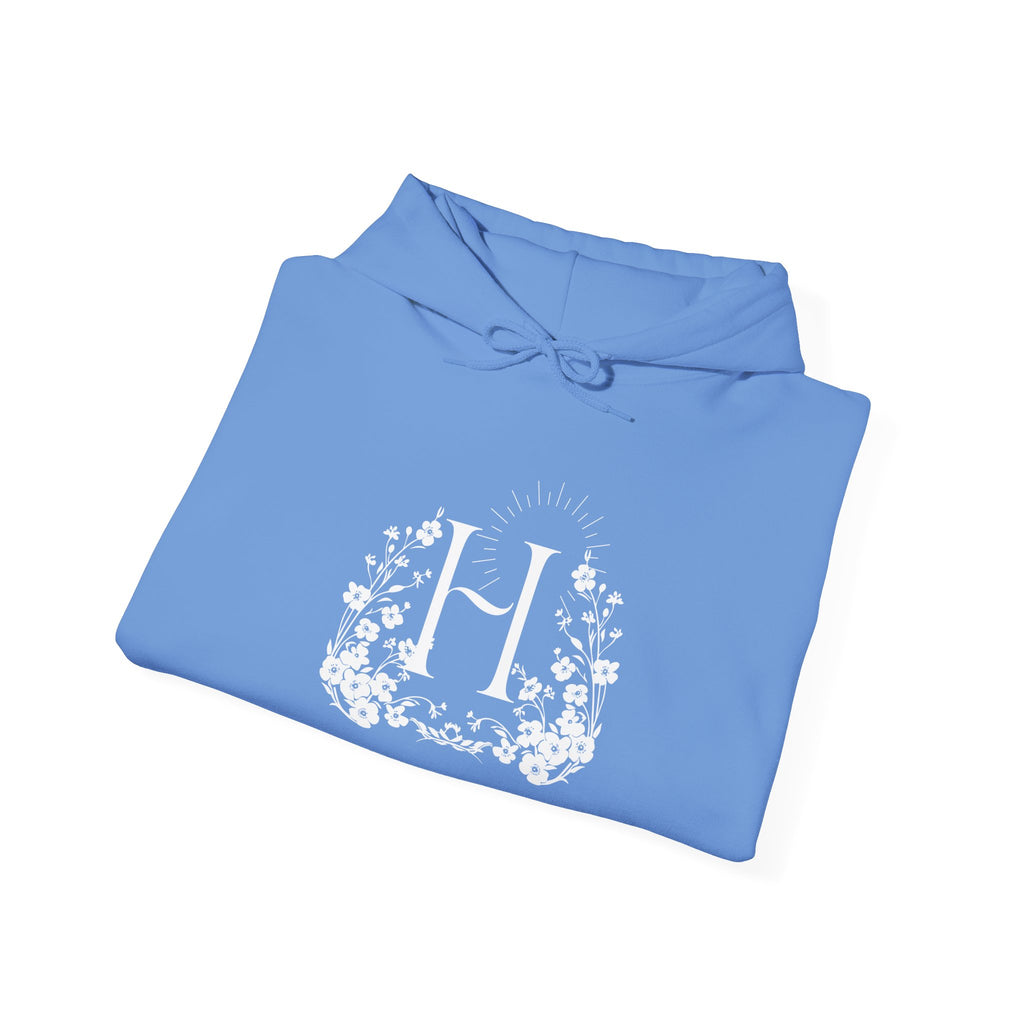 Floral Monogram H Hoodie | Happiness Artisans Hoodie with "Nothing Changes If Nothing Changes" Quote and Butterfly