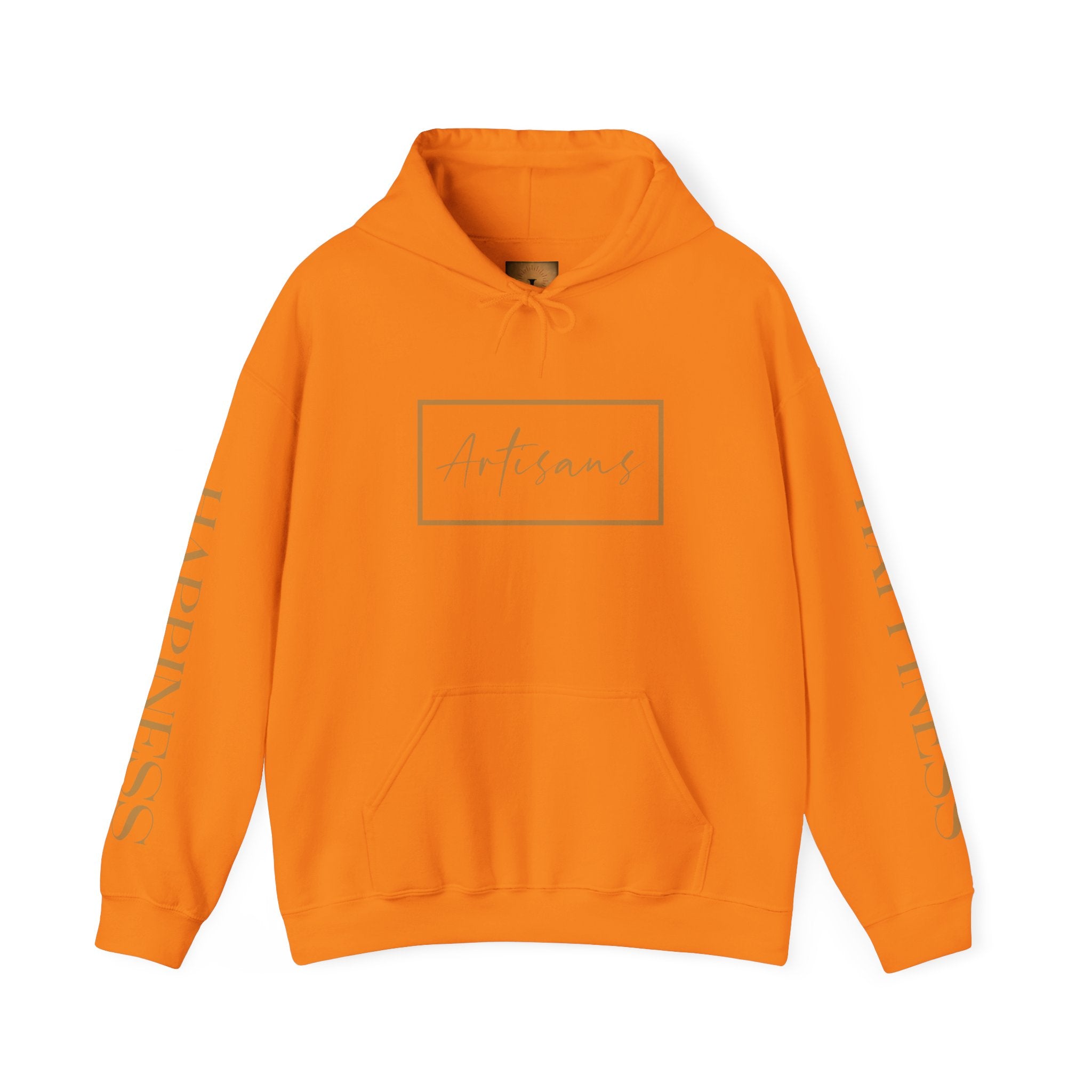 Hoodie 'Happiness Artisans' Gold Logo & 'Happiness' Sleeves