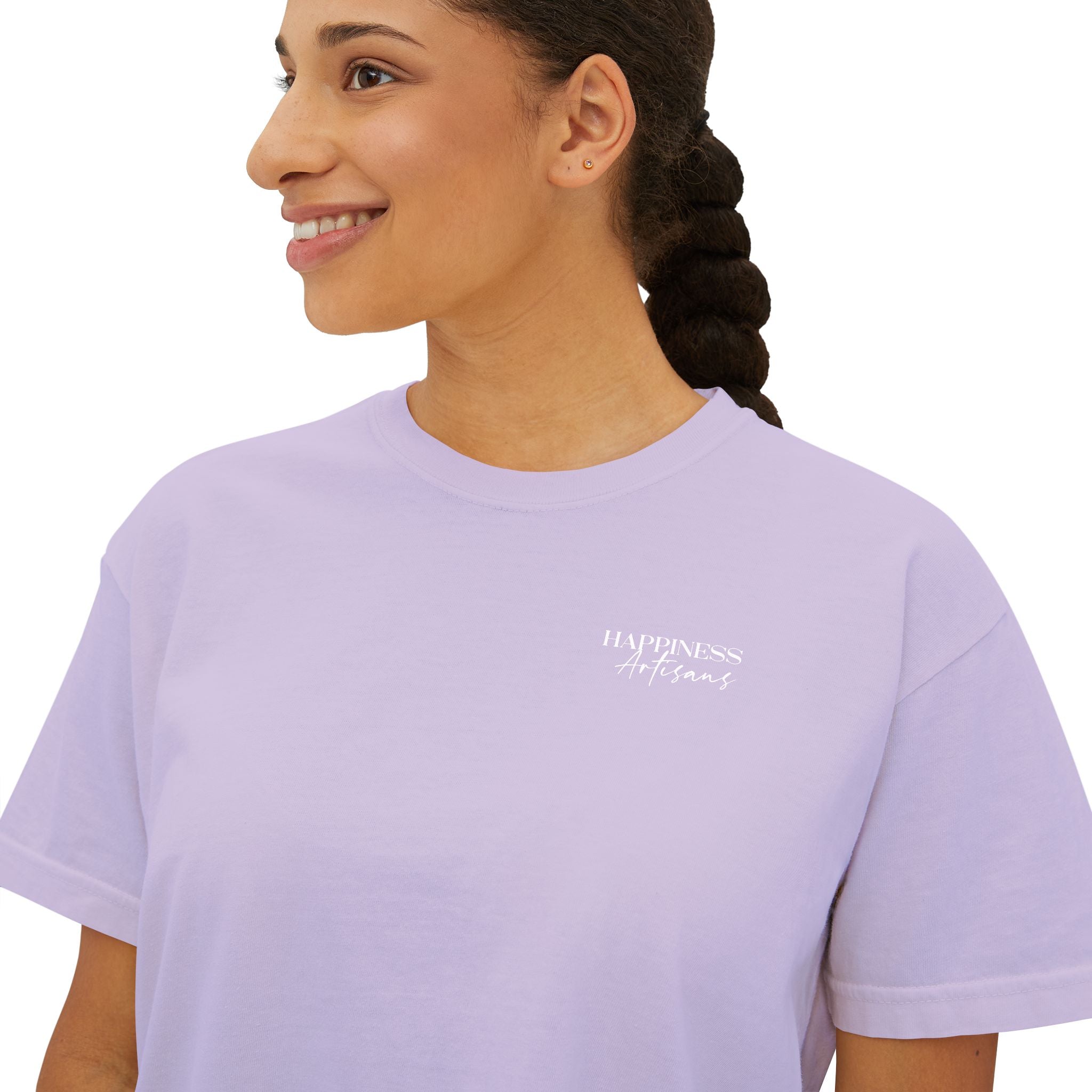Monogram Floral Boxy Tee — Women's H Initial Crop T-Shirt