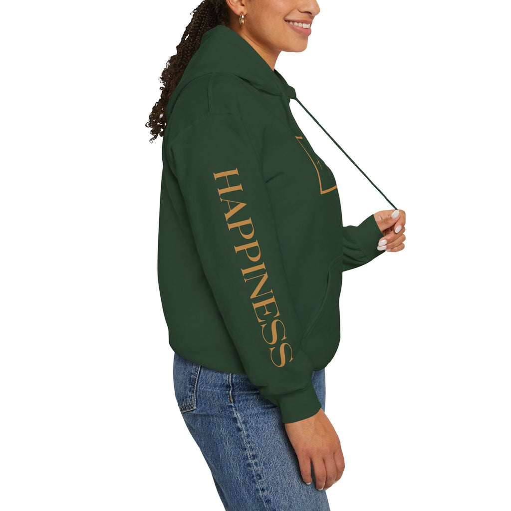 Hoodie 'Happiness Artisans' Gold Logo & 'Happiness' Sleeves