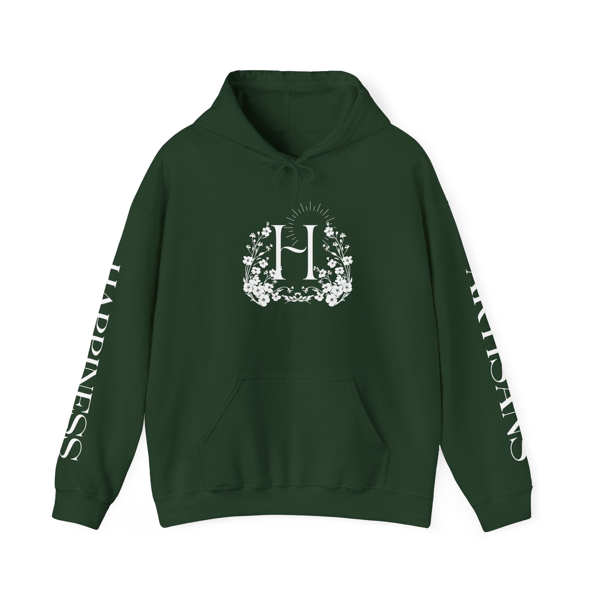 Floral Monogram H Hoodie | Happiness Artisans Hoodie with "Nothing Changes If Nothing Changes" Quote and Butterfly