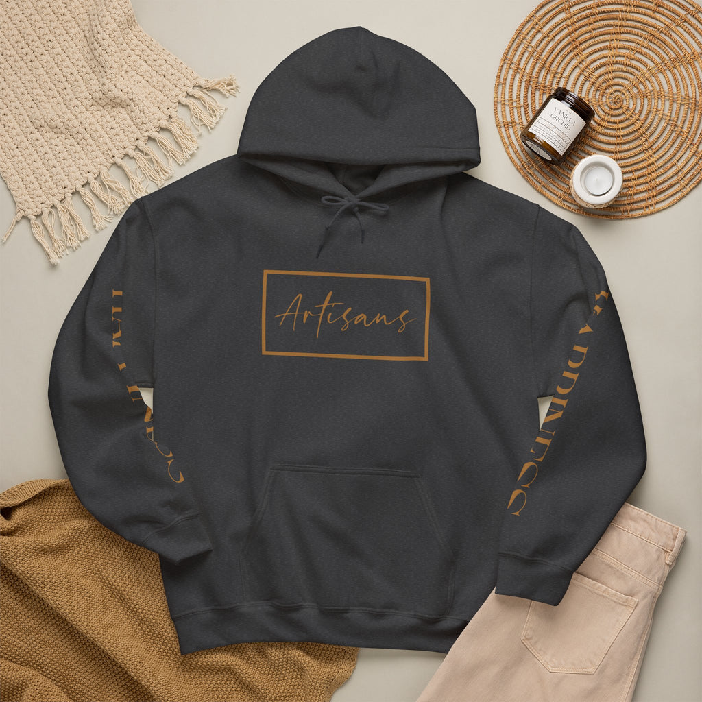 Hoodie 'Happiness Artisans' Gold Logo & 'Happiness' Sleeves