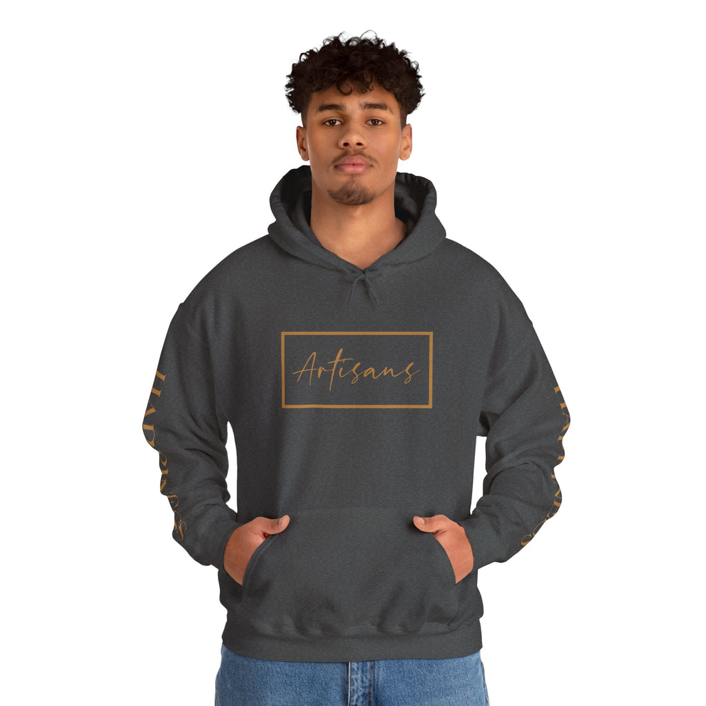 Hoodie 'Happiness Artisans' Gold Logo & 'Happiness' Sleeves