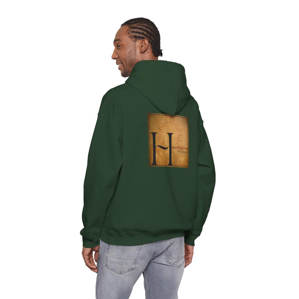 Hoodie 'Happiness Artisans' Gold Logo & 'Happiness' Sleeves