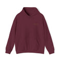 Embroidered Gold Script Hoodie — Minimal Chest & Sleeve Accent
