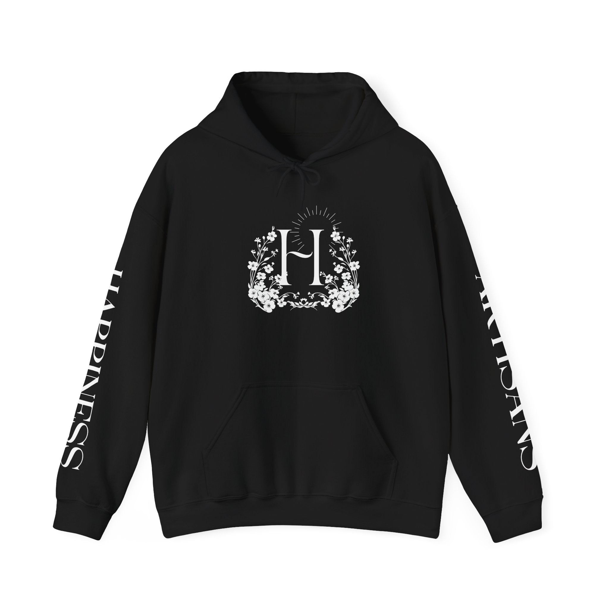 Floral Monogram H Hoodie | Happiness Artisans Hoodie with "Nothing Changes If Nothing Changes" Quote and Butterfly
