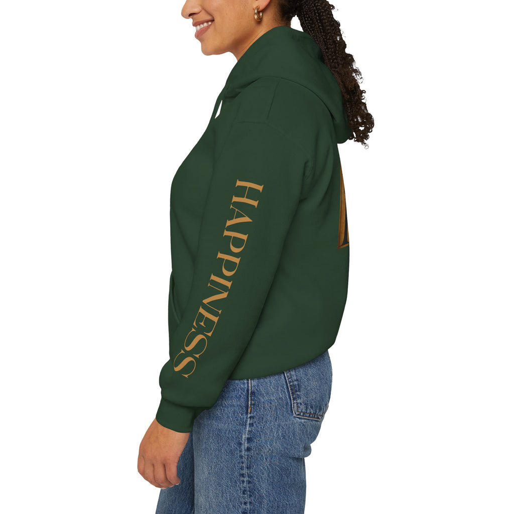 Hoodie 'Happiness Artisans' Gold Logo & 'Happiness' Sleeves