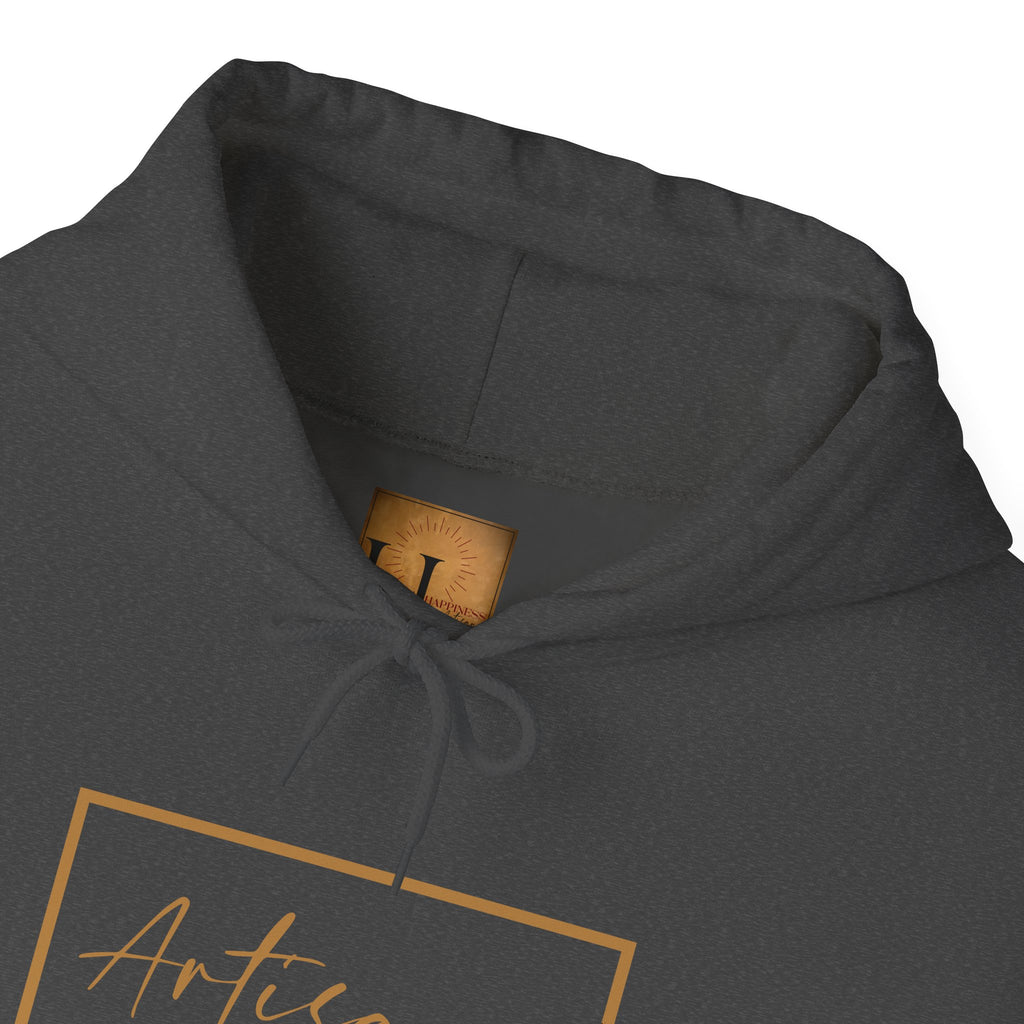 Hoodie 'Happiness Artisans' Gold Logo & 'Happiness' Sleeves