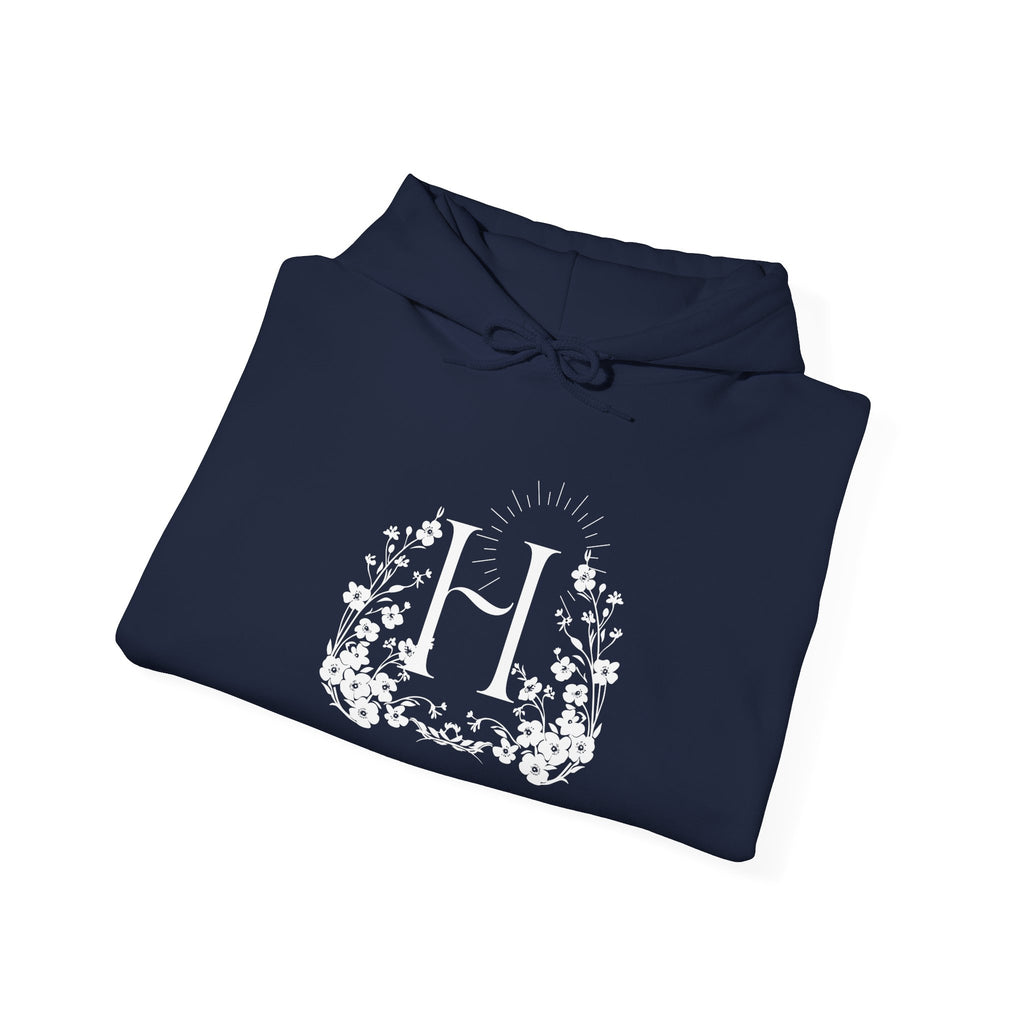 Floral Monogram H Hoodie | Happiness Artisans Hoodie with "Nothing Changes If Nothing Changes" Quote and Butterfly