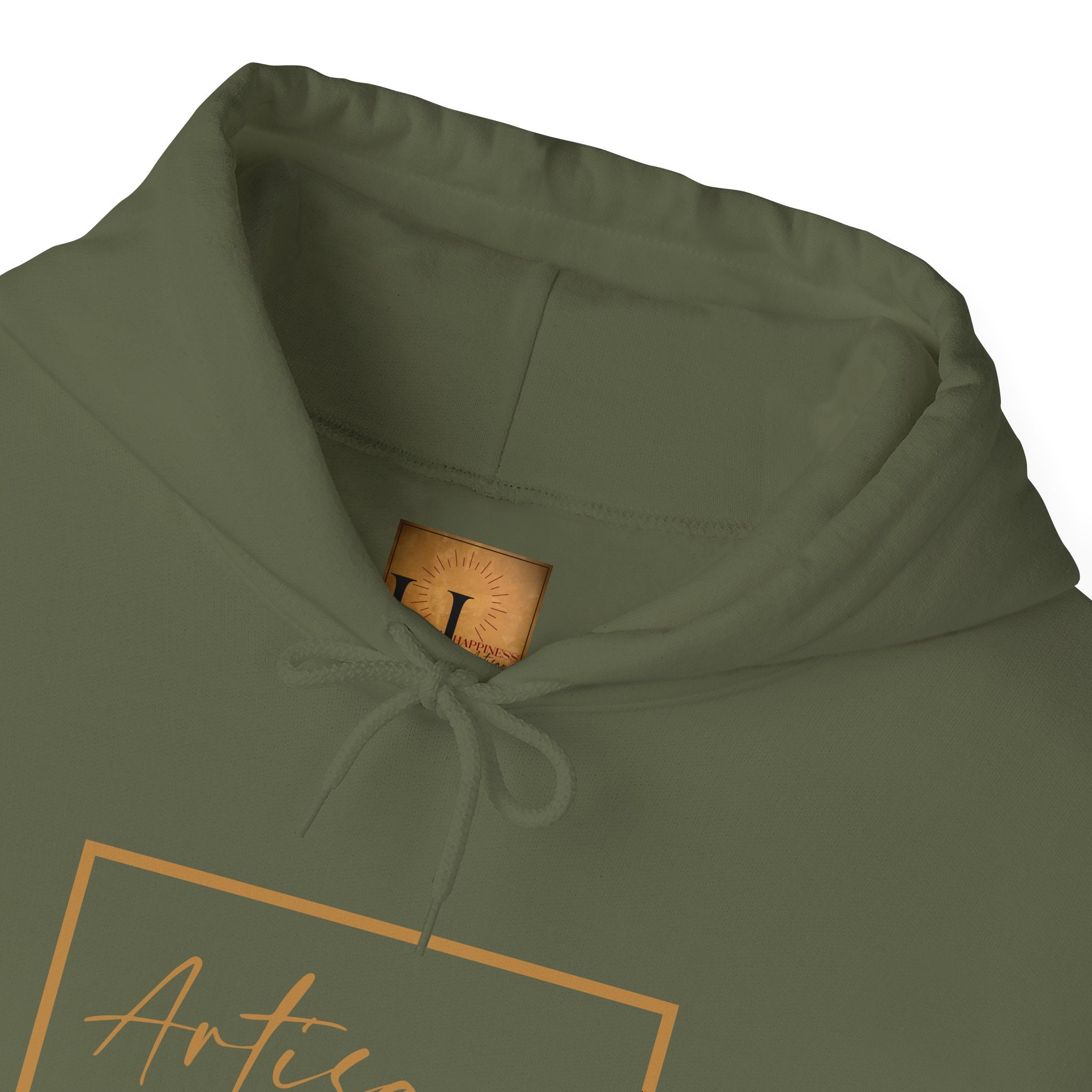 Hoodie 'Happiness Artisans' Gold Logo & 'Happiness' Sleeves