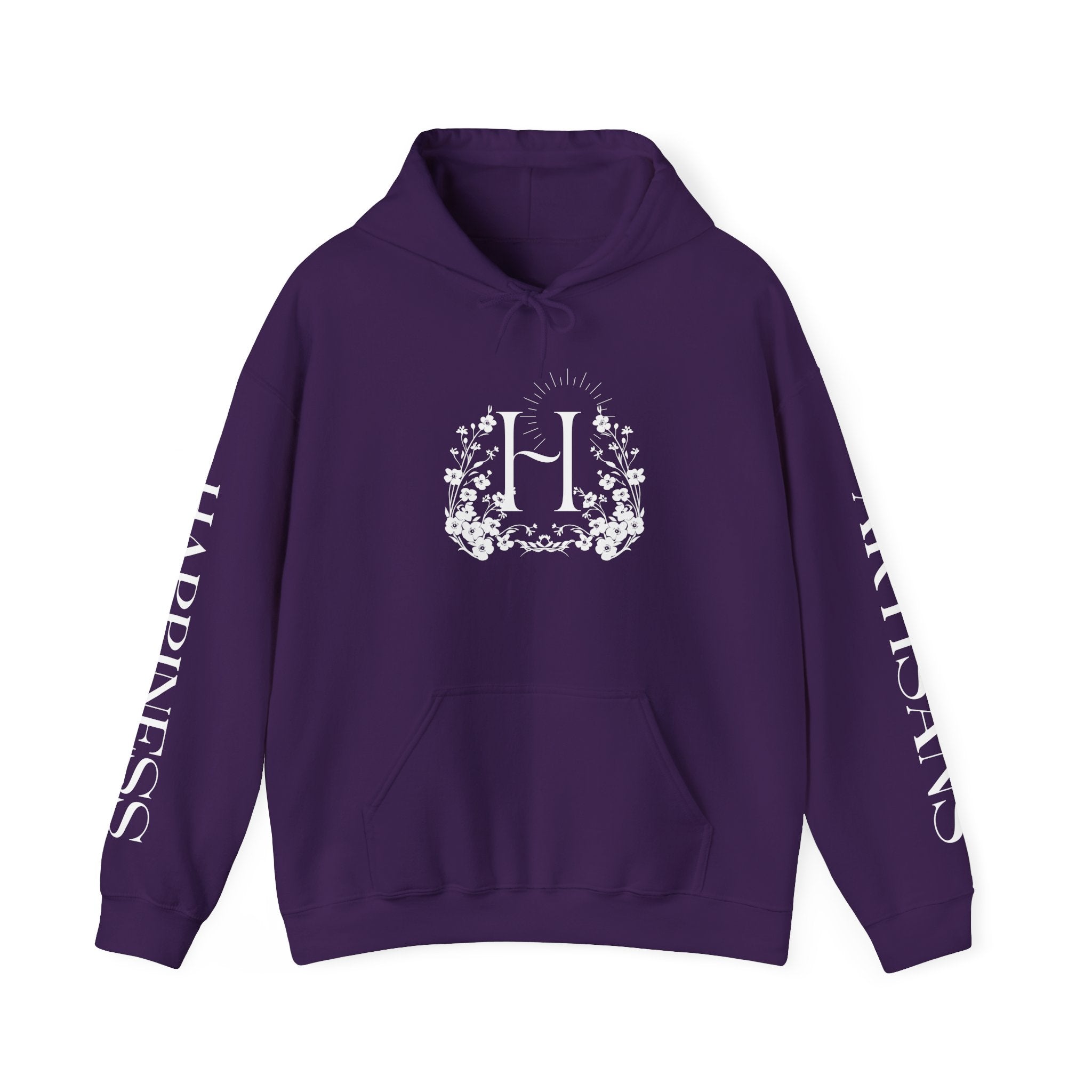 Floral Monogram H Hoodie | Happiness Artisans Hoodie with "Nothing Changes If Nothing Changes" Quote and Butterfly