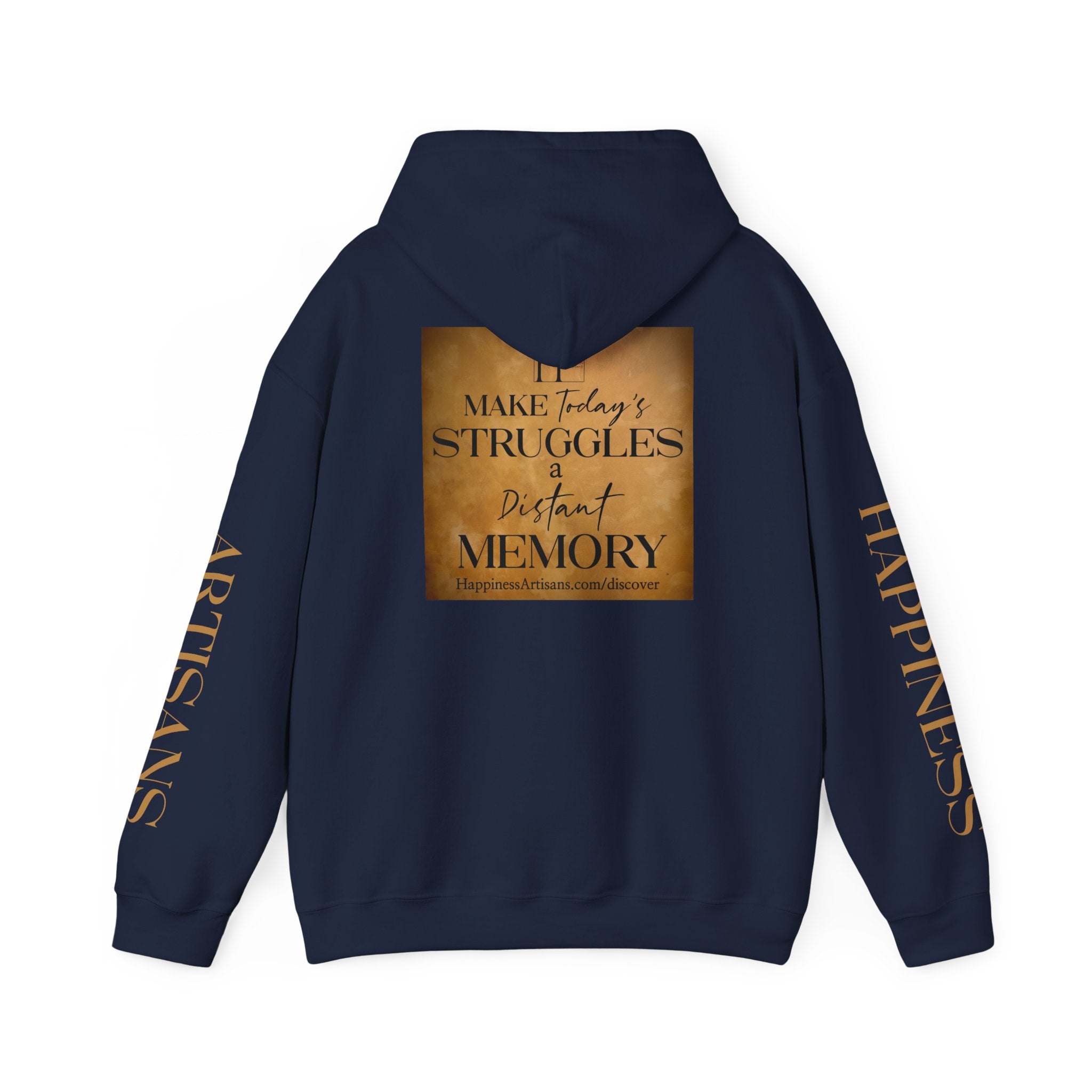 Happiness Artisans Gold Sleeve Print Hoodie