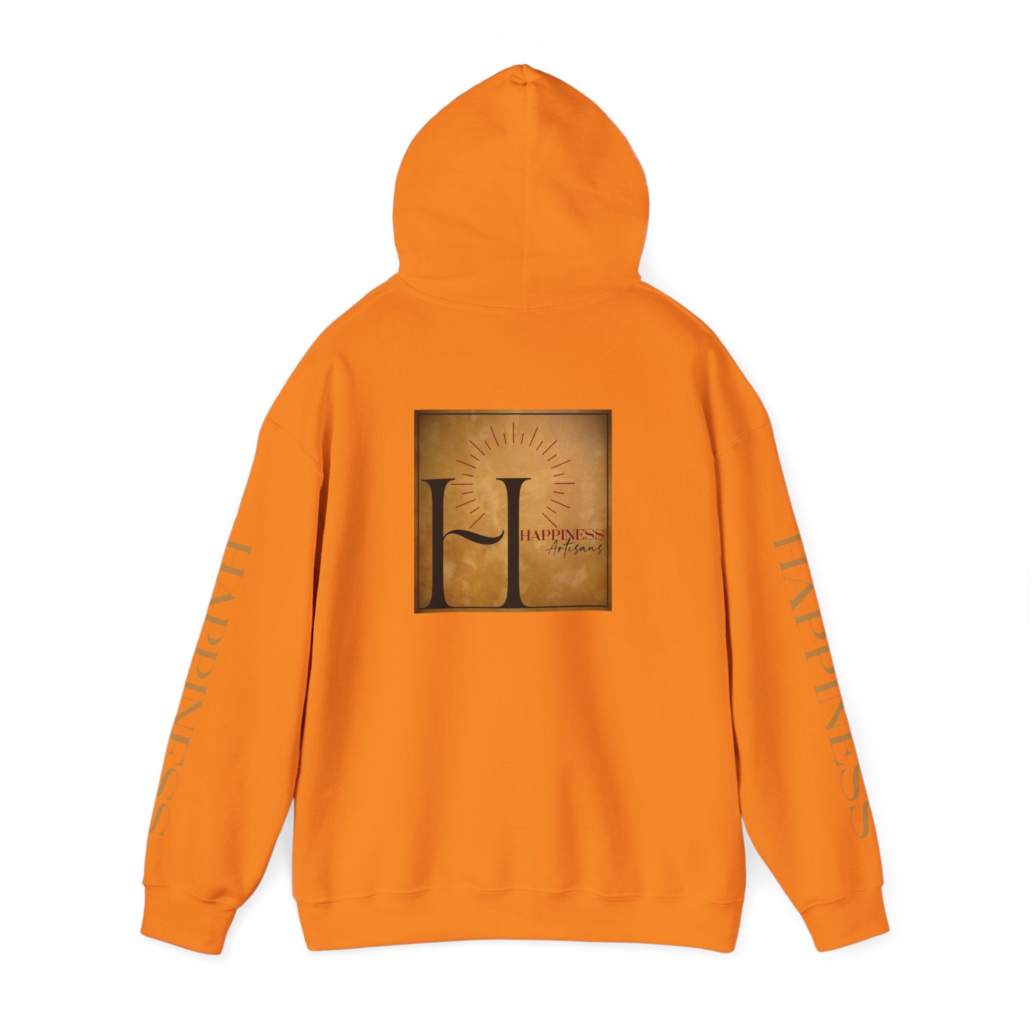 Hoodie 'Happiness Artisans' Gold Logo & 'Happiness' Sleeves