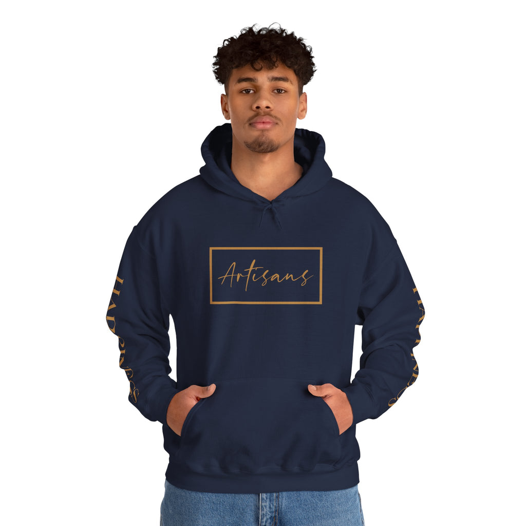 Hoodie 'Happiness Artisans' Gold Logo & 'Happiness' Sleeves