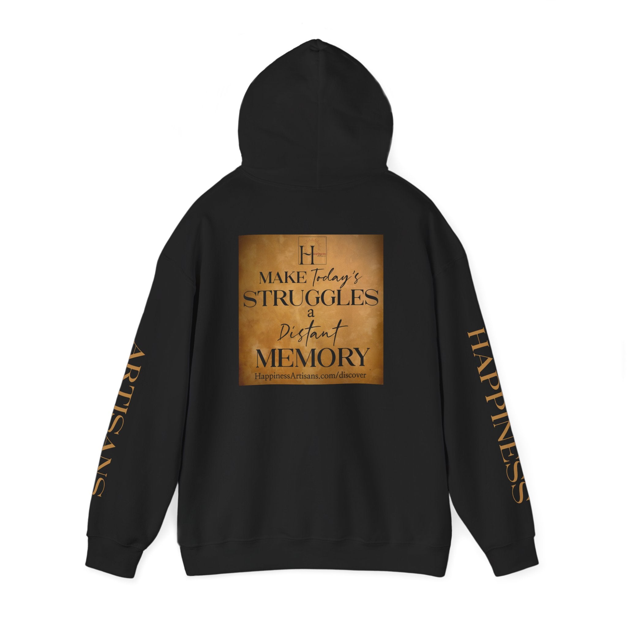 Happiness Artisans Gold Sleeve Print Hoodie