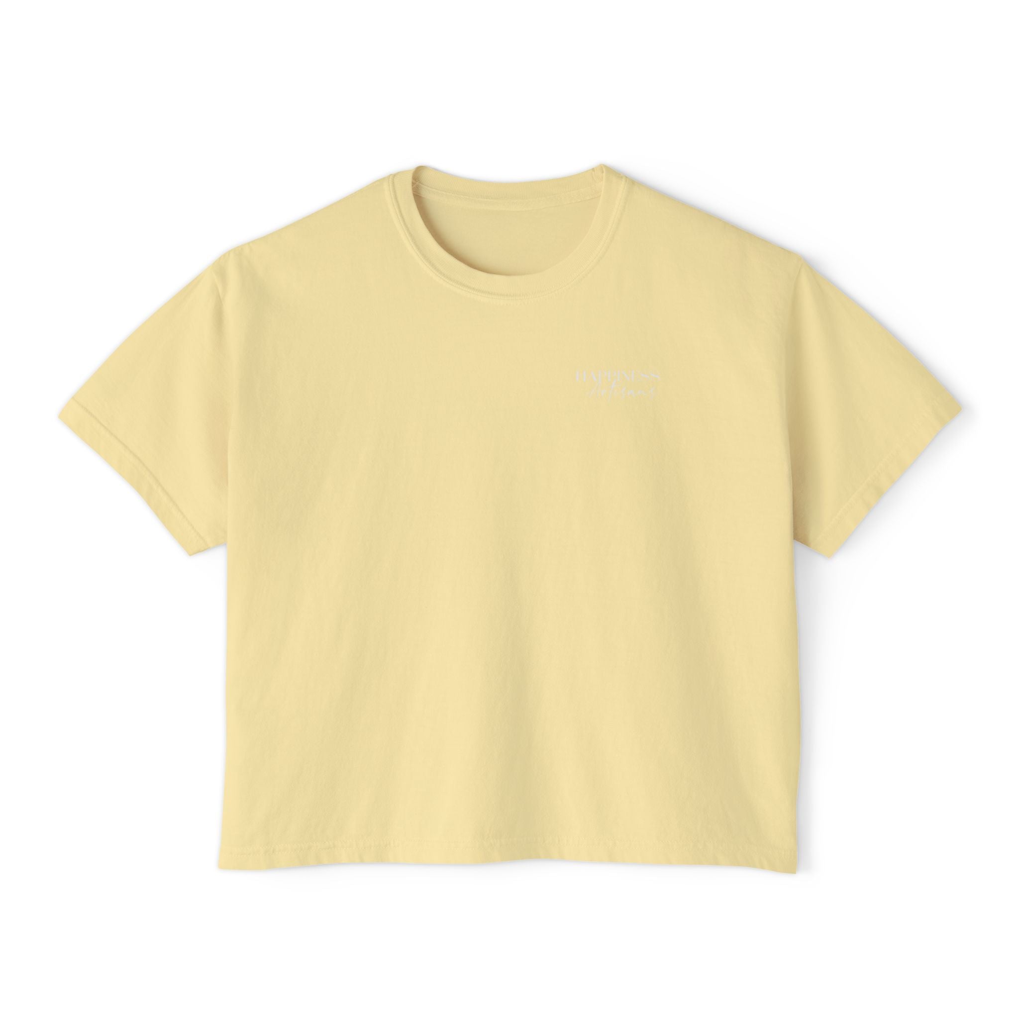Monogram Floral Boxy Tee — Women's H Initial Crop T-Shirt