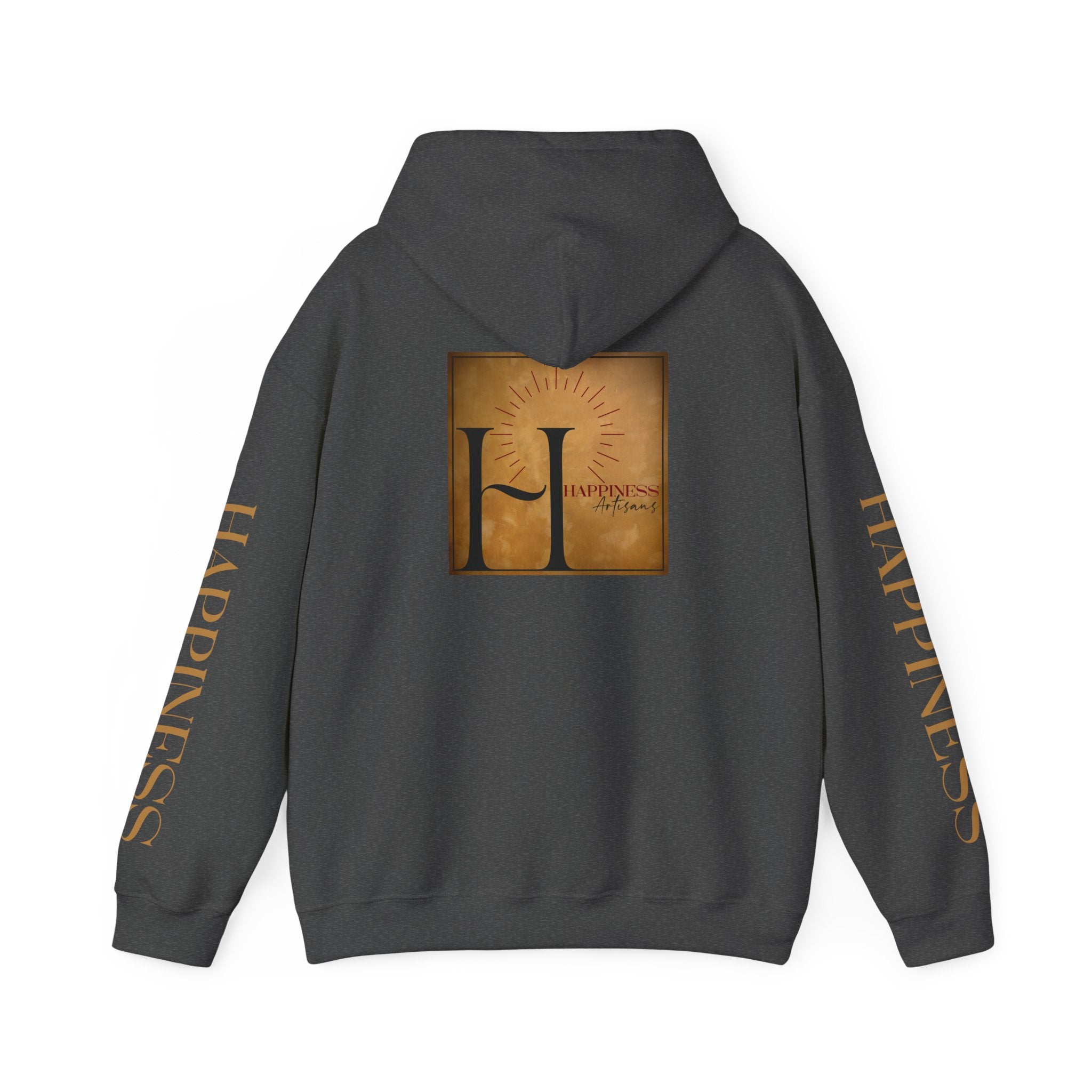 Hoodie 'Happiness Artisans' Gold Logo & 'Happiness' Sleeves