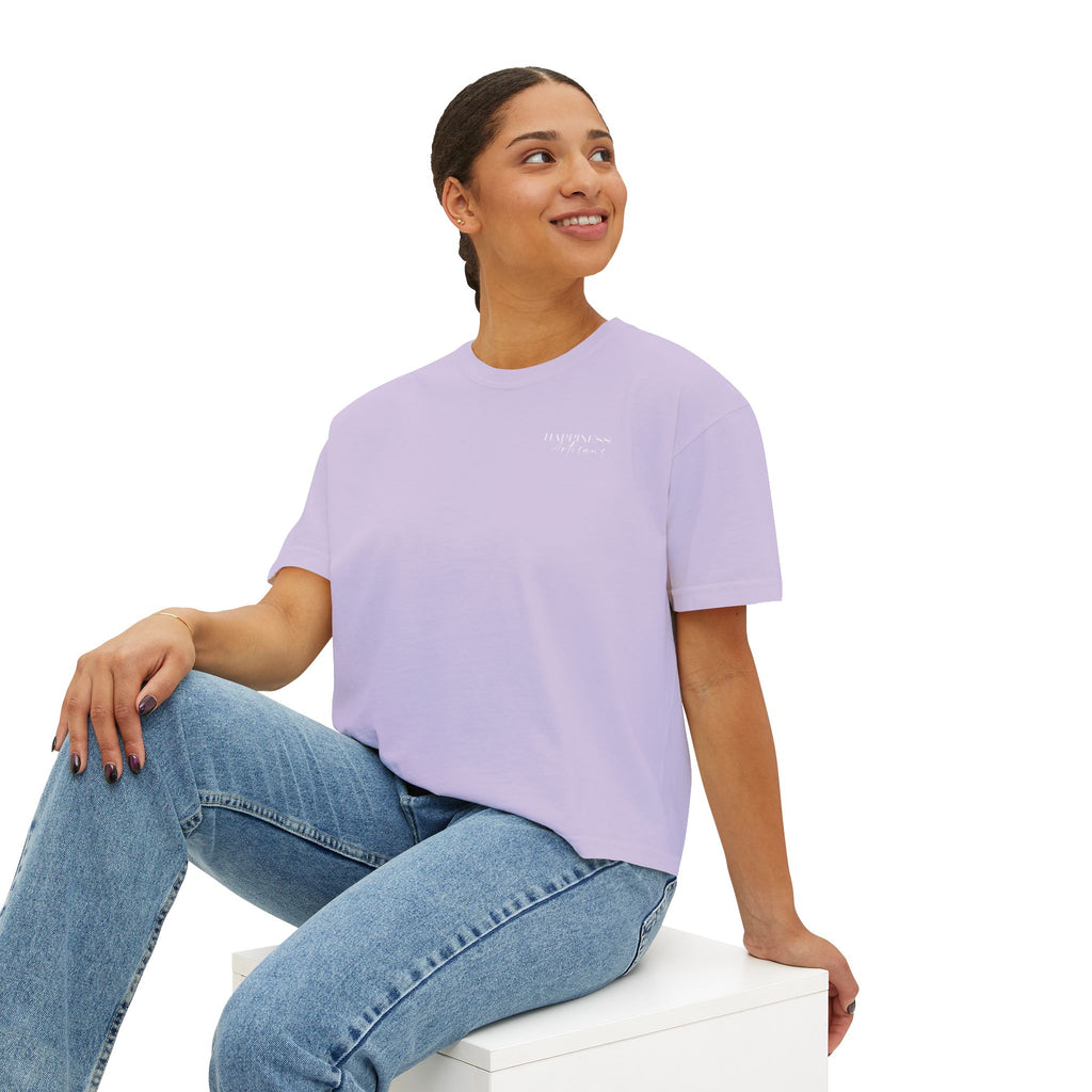 Monogram Floral Boxy Tee — Women's H Initial Crop T-Shirt