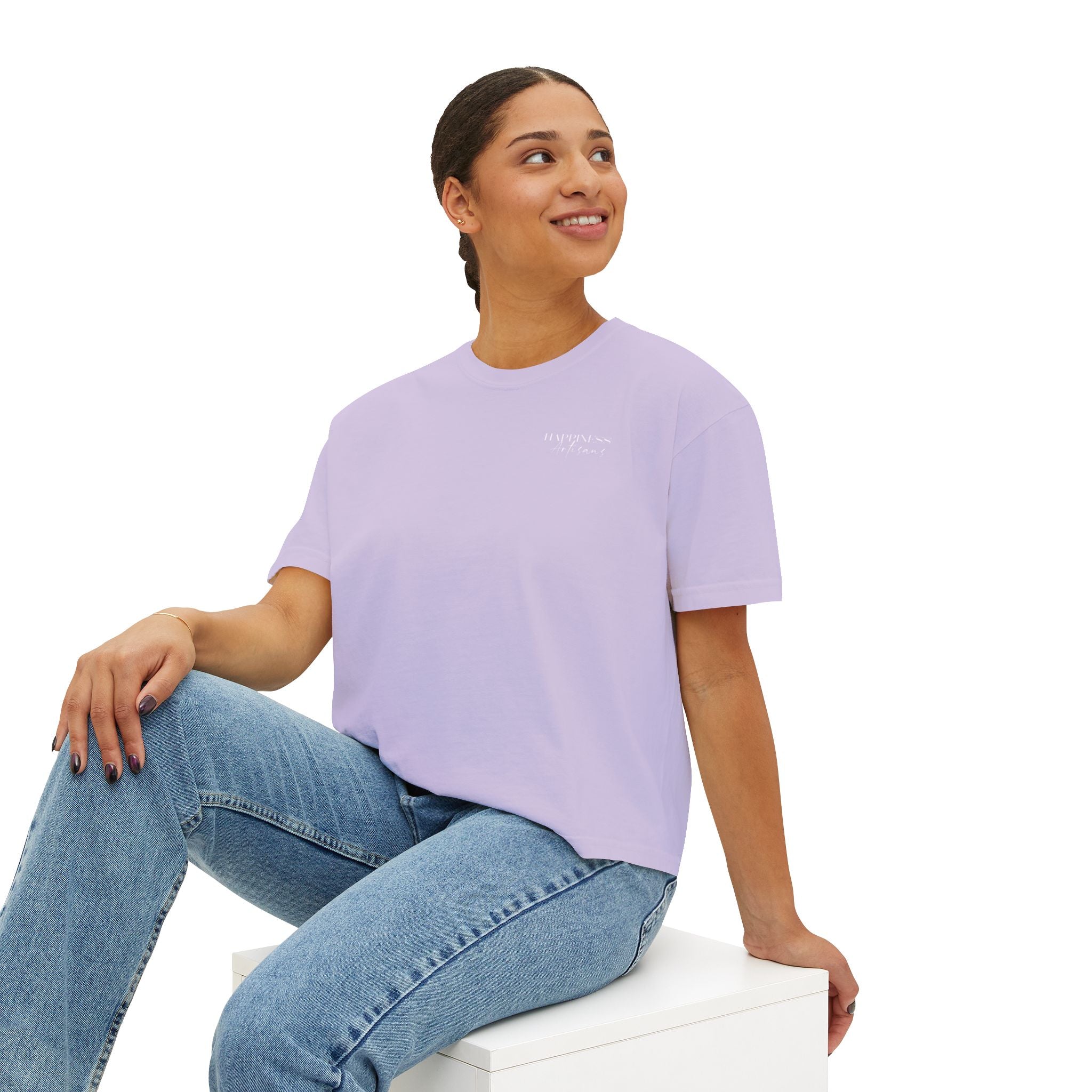 Monogram Floral Boxy Tee — Women's H Initial Crop T-Shirt