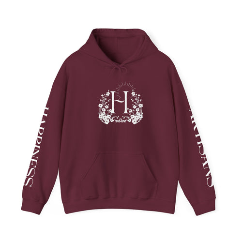 Floral Monogram H Hoodie | Happiness Artisans Hoodie with "Nothing Changes If Nothing Changes" Quote and Butterfly