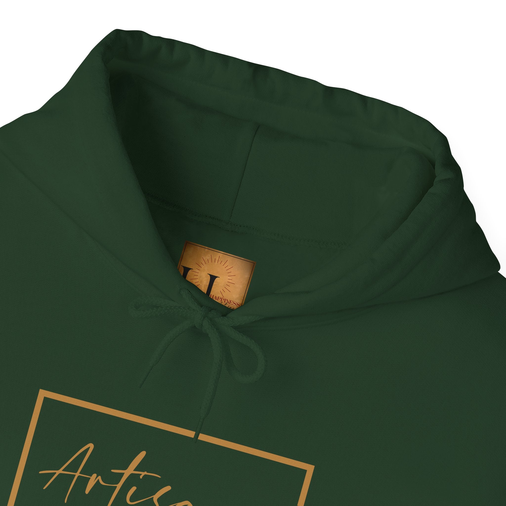 Hoodie 'Happiness Artisans' Gold Logo & 'Happiness' Sleeves