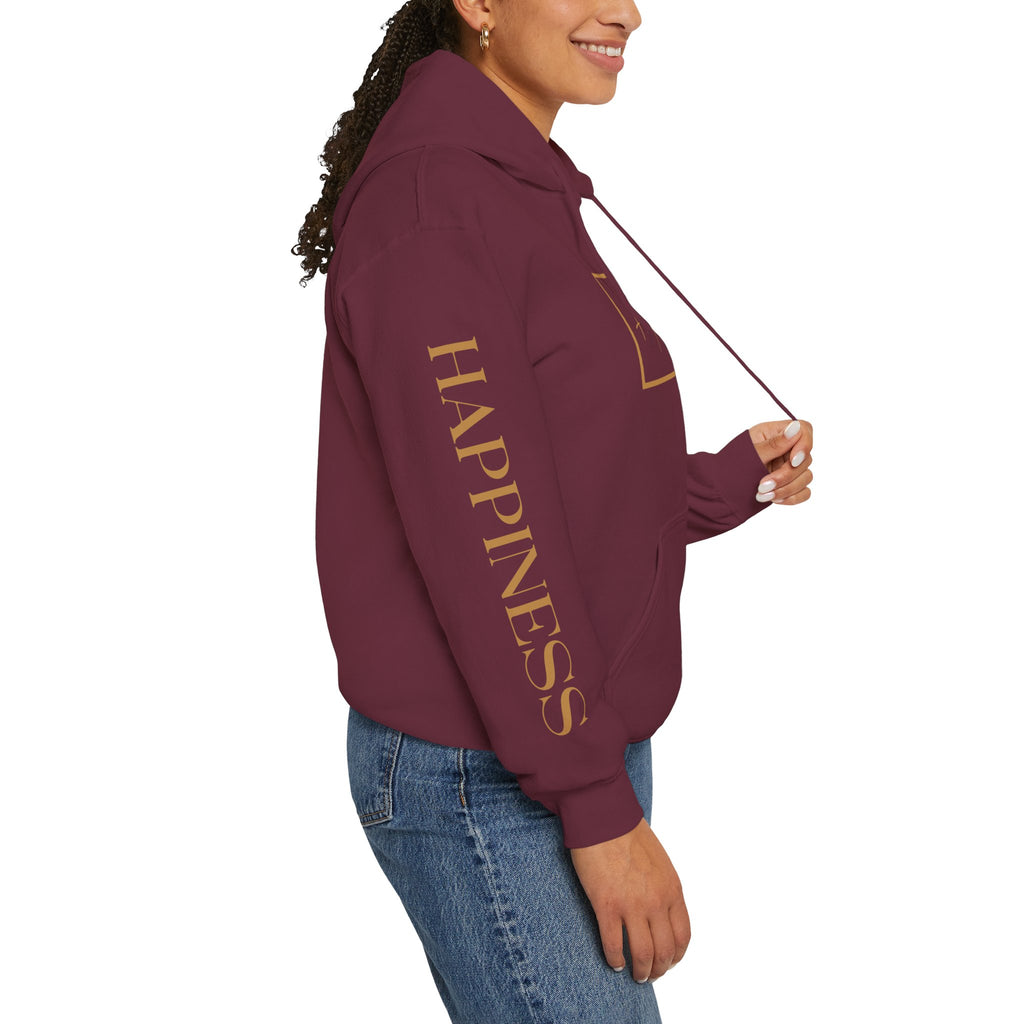 Hoodie 'Happiness Artisans' Gold Logo & 'Happiness' Sleeves