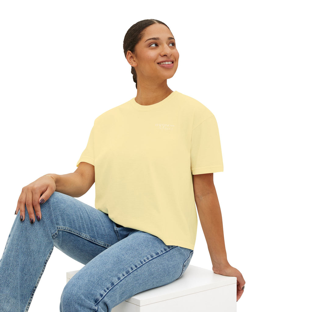 Monogram Floral Boxy Tee — Women's H Initial Crop T-Shirt