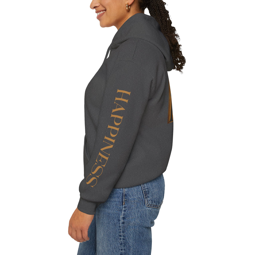 Hoodie 'Happiness Artisans' Gold Logo & 'Happiness' Sleeves