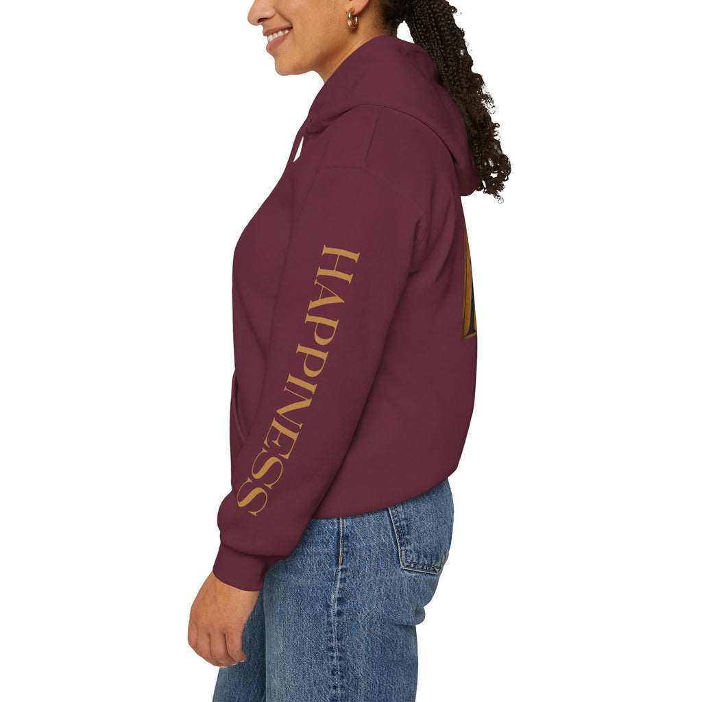 Hoodie 'Happiness Artisans' Gold Logo & 'Happiness' Sleeves