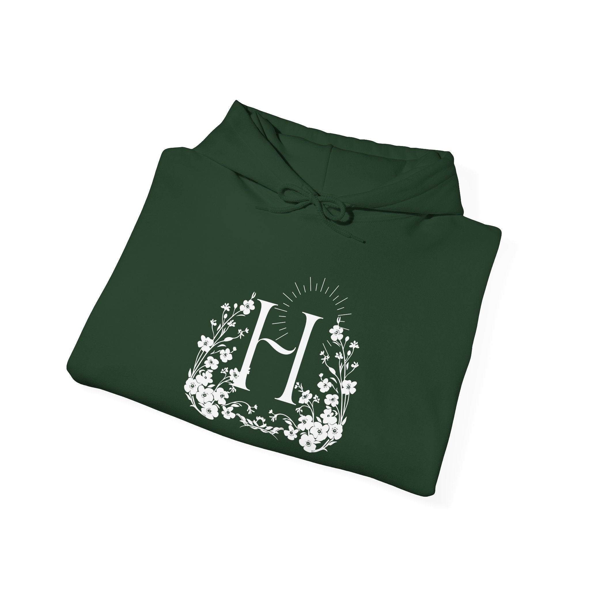 Floral Monogram H Hoodie | Happiness Artisans Hoodie with "Nothing Changes If Nothing Changes" Quote and Butterfly