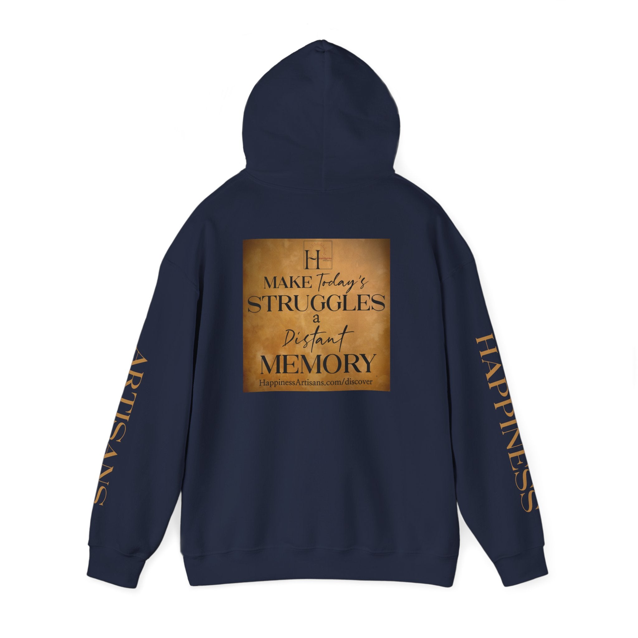 Happiness Artisans Gold Sleeve Print Hoodie