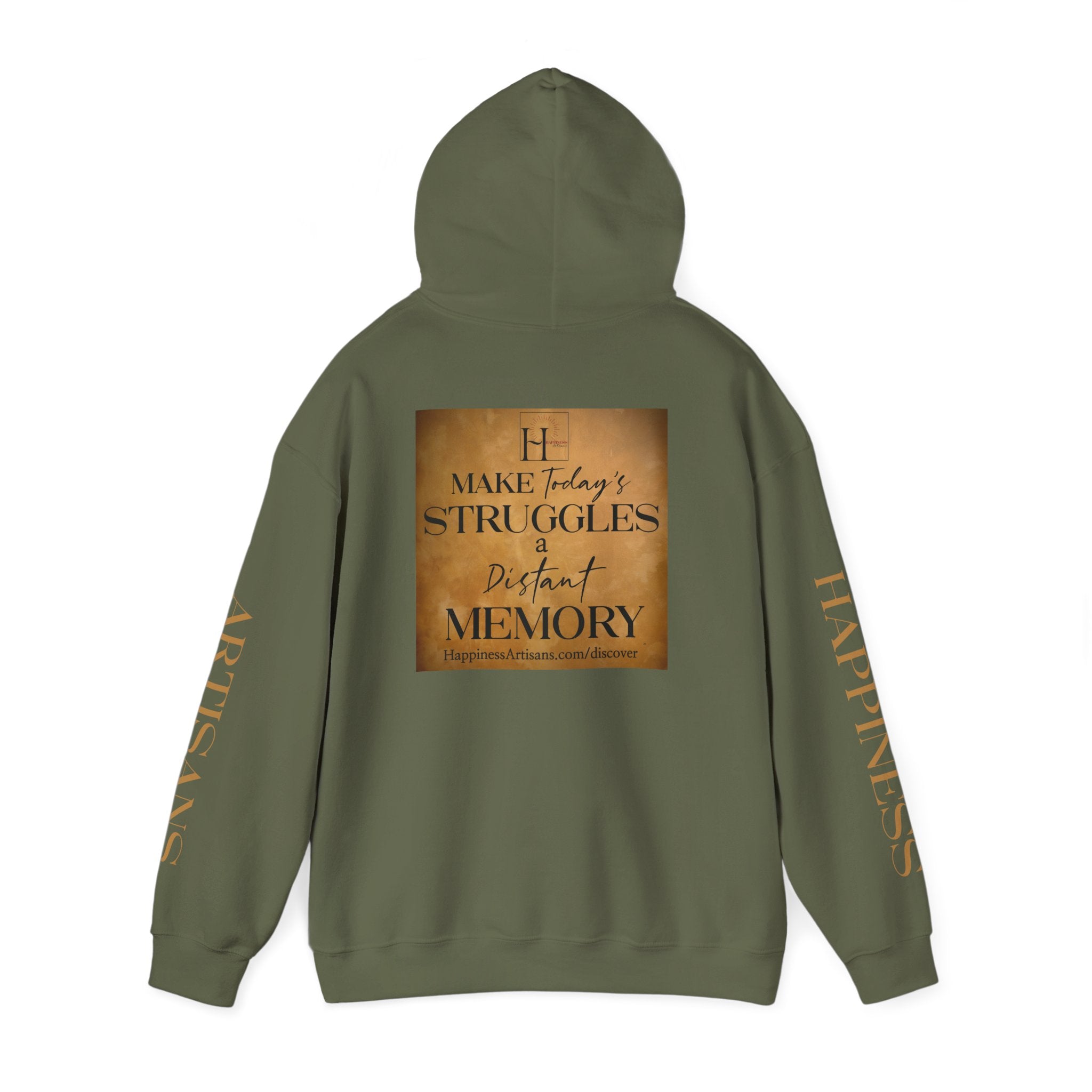 Happiness Artisans Gold Sleeve Print Hoodie