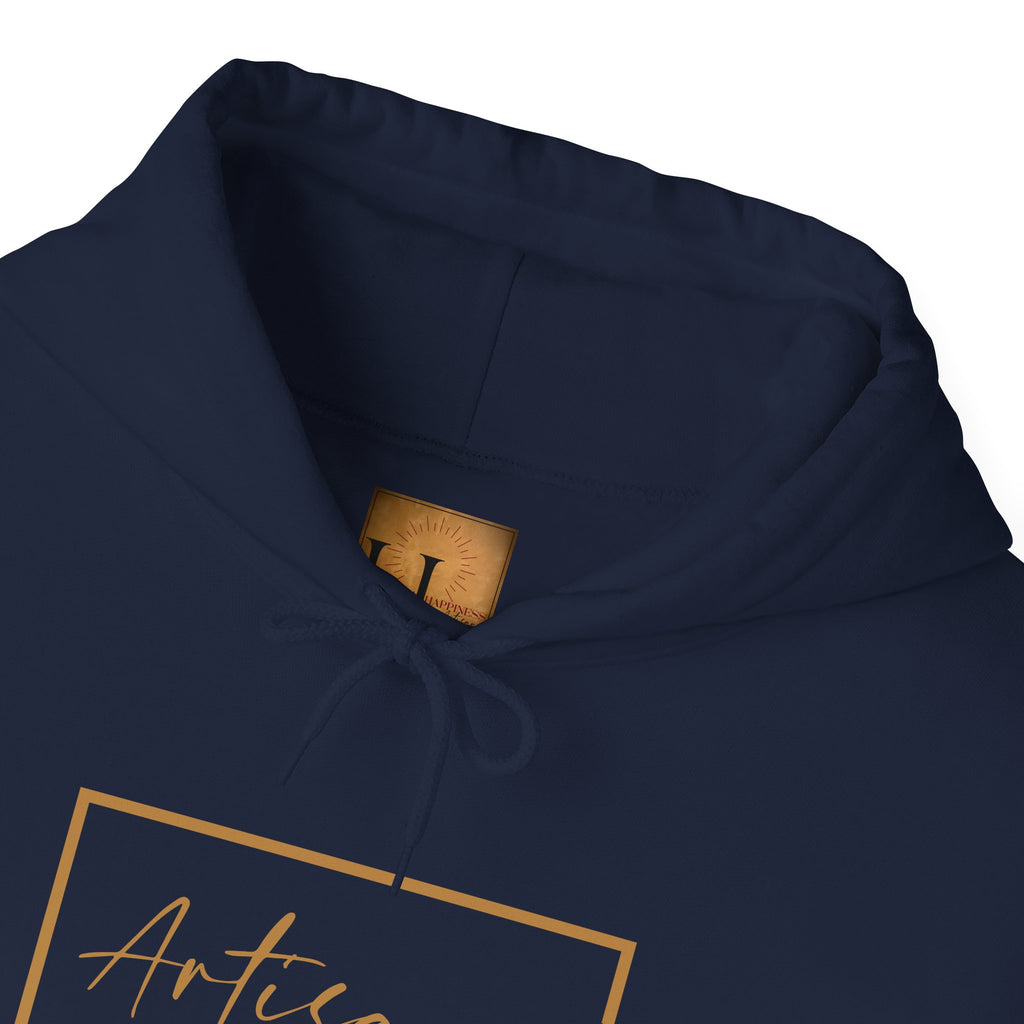 Hoodie 'Happiness Artisans' Gold Logo & 'Happiness' Sleeves